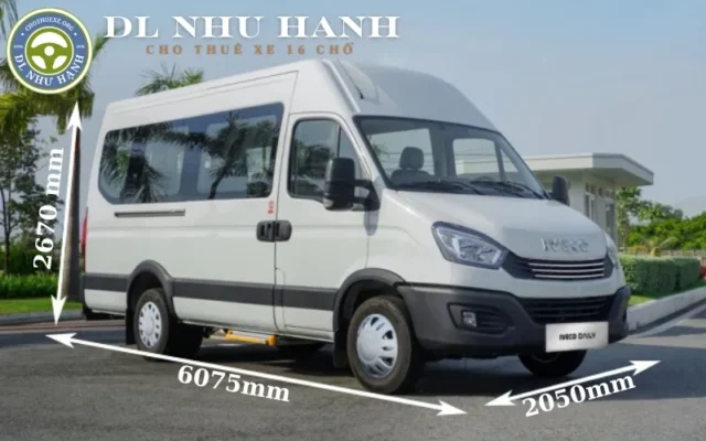 Kích thước xe ô tô 16 chỗ Iveco Daily